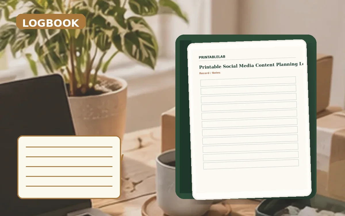 Printable Social Media Content Planning Logbook cover