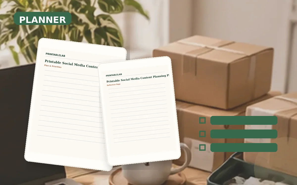 Printable Social Media Content Planning Planner cover