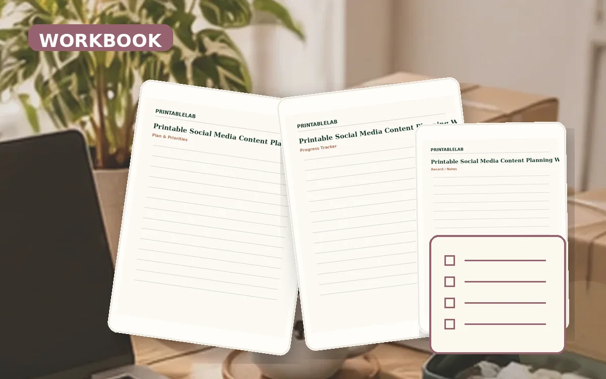 Printable Social Media Content Planning Workbook cover