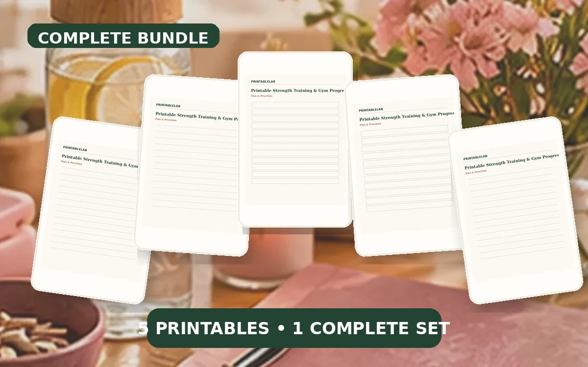 Complete Strength Training & Gym Progress Printable Bundle cover