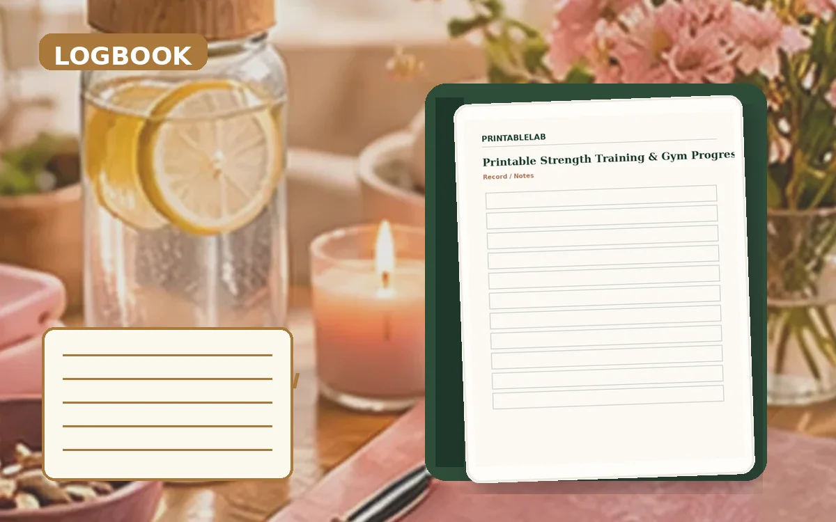 Printable Strength Training & Gym Progress Logbook cover