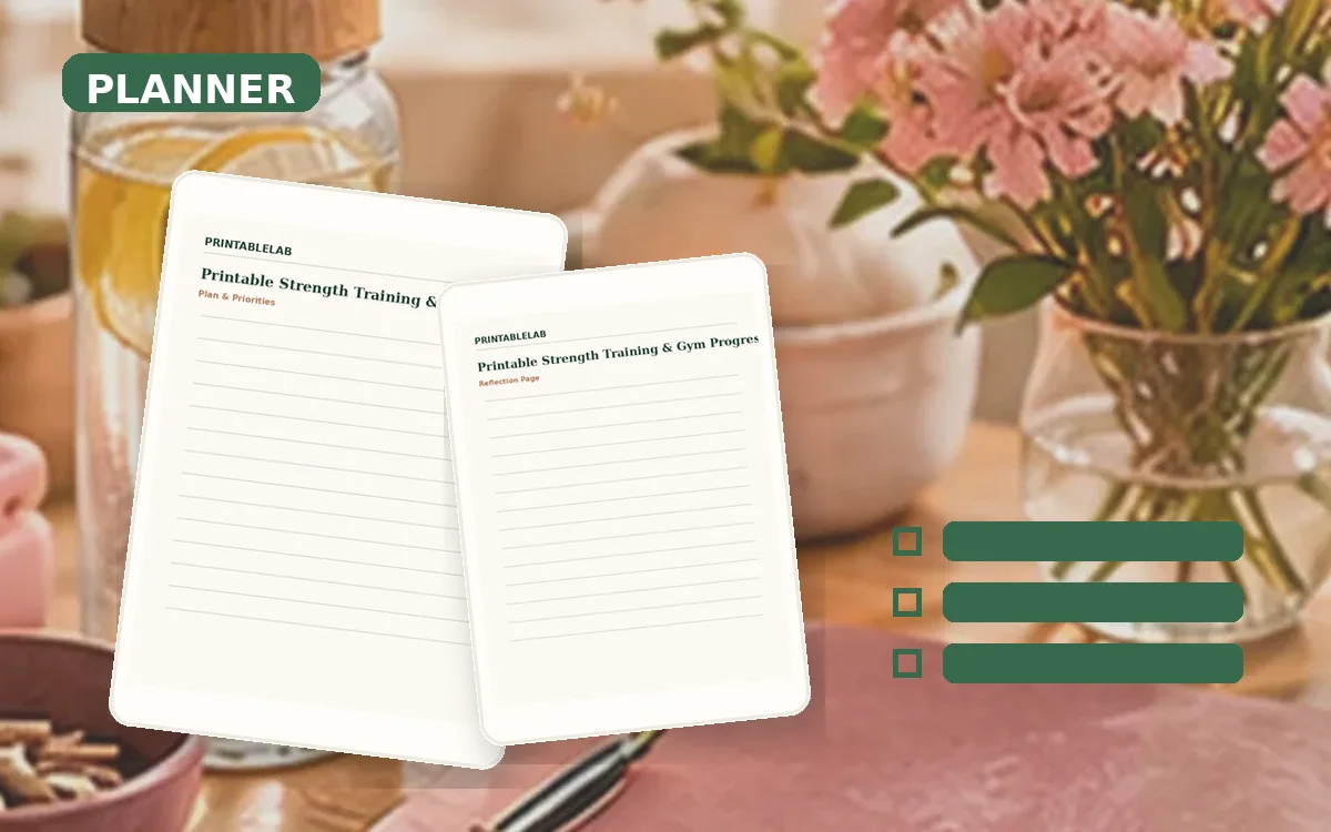 Printable Strength Training & Gym Progress Planner cover