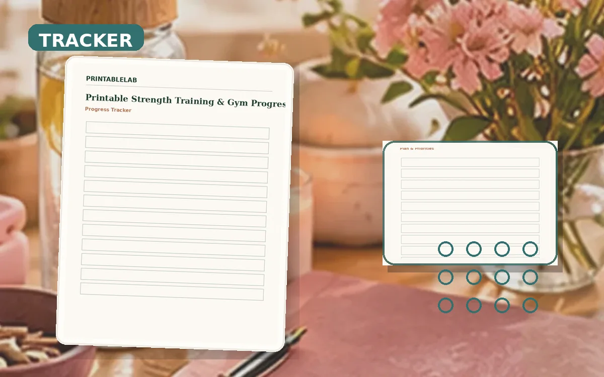 Printable Strength Training & Gym Progress Tracker cover