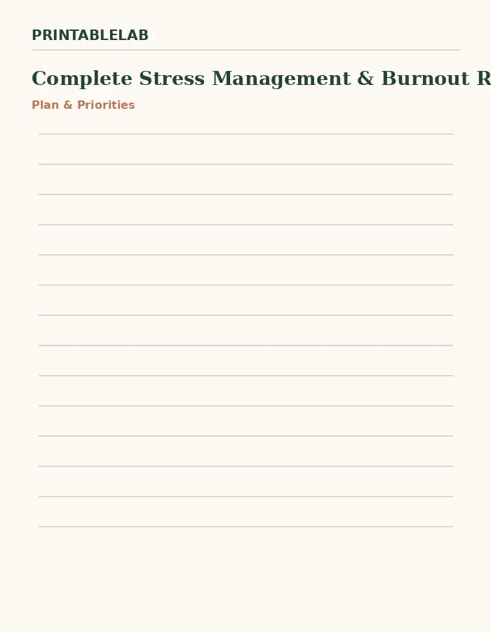 Complete Stress Management & Burnout Reset Printable Bundle preview 1