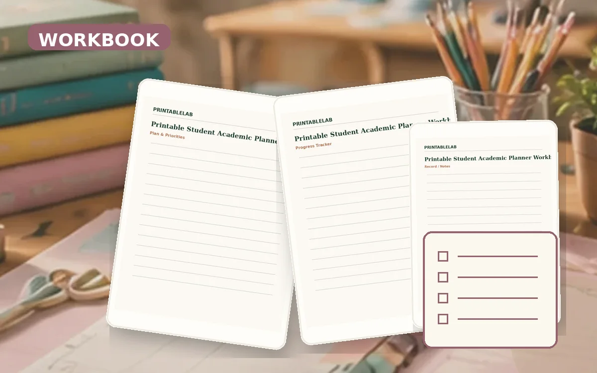 Printable Student Academic Planner Workbook cover