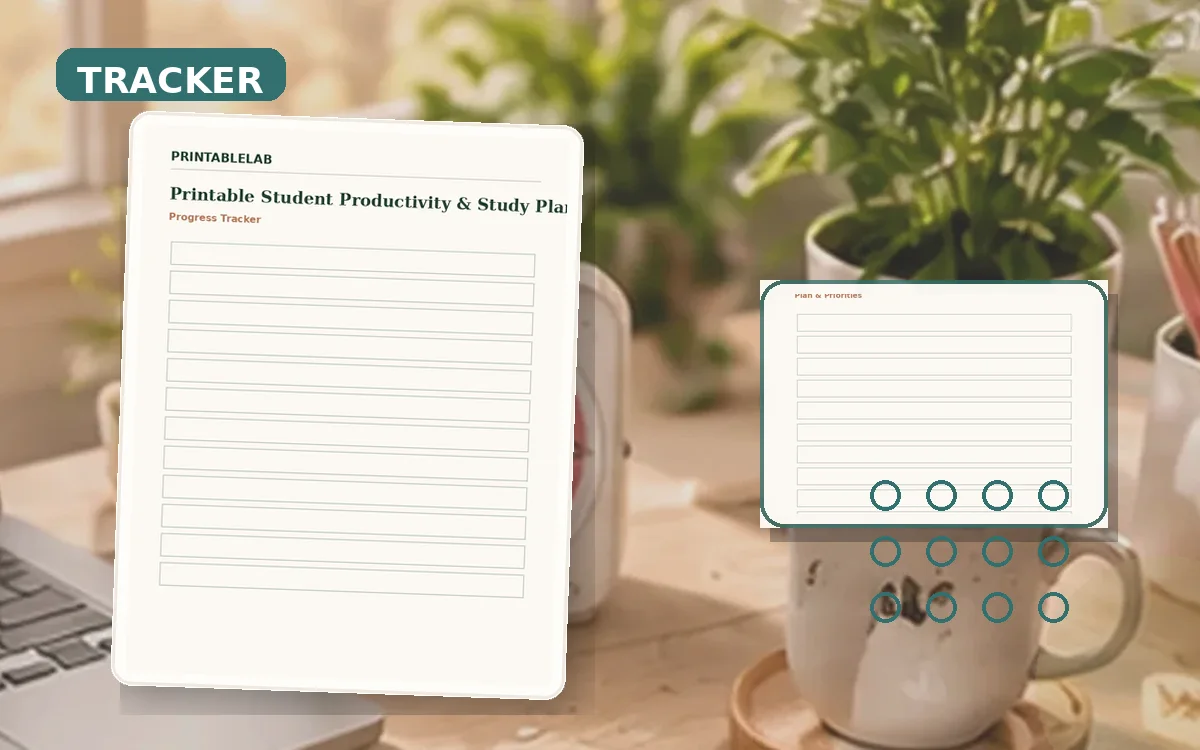 Printable Student Productivity & Study Planning Tracker cover