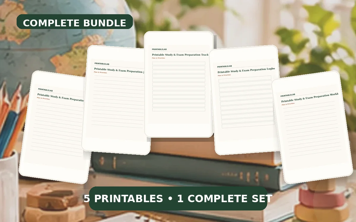 Complete Study & Exam Preparation Printable Bundle cover