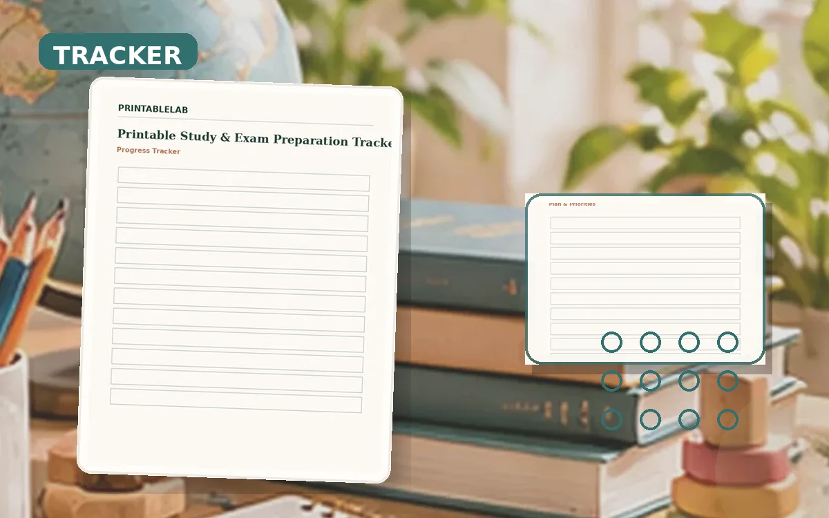 Printable Study & Exam Preparation Tracker cover