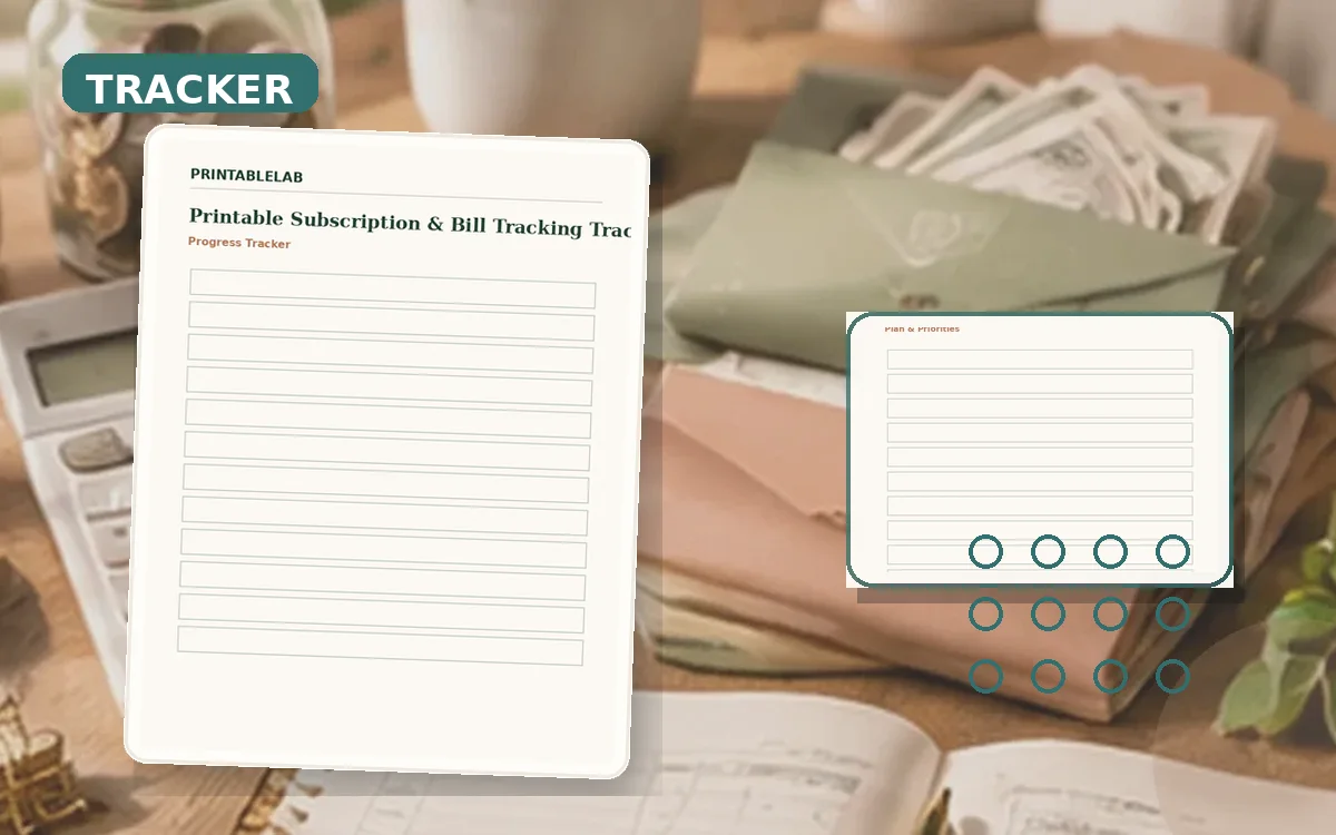 Printable Subscription & Bill Tracking Tracker cover
