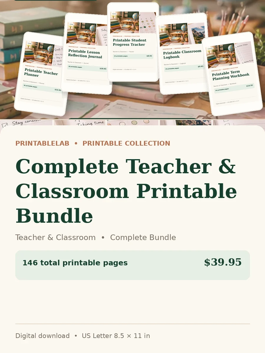 Complete Teacher & Classroom Printable Bundle cover