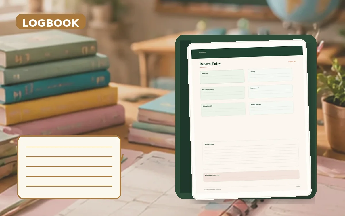 Printable Classroom Logbook cover
