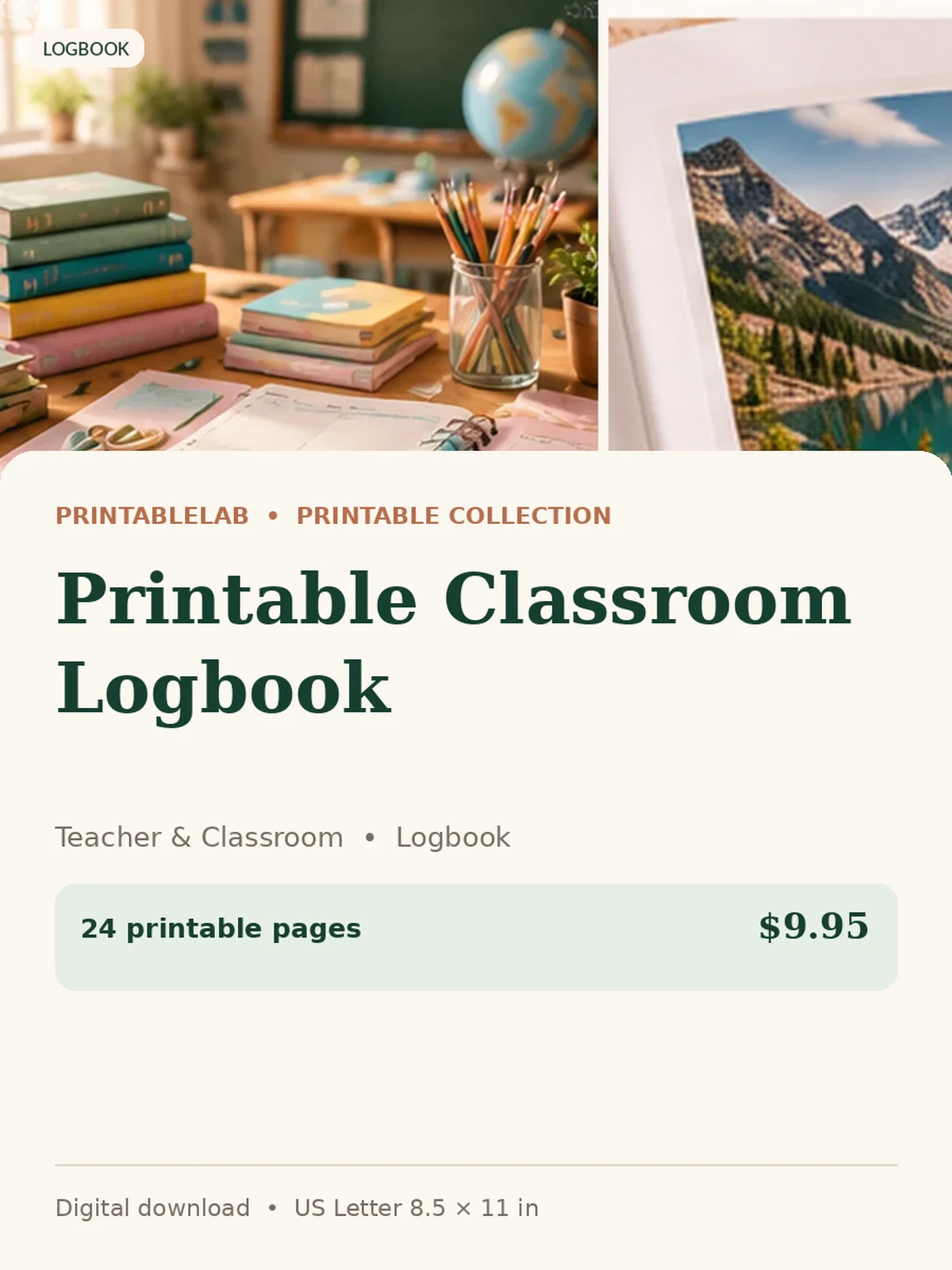 Printable Classroom Logbook preview 1