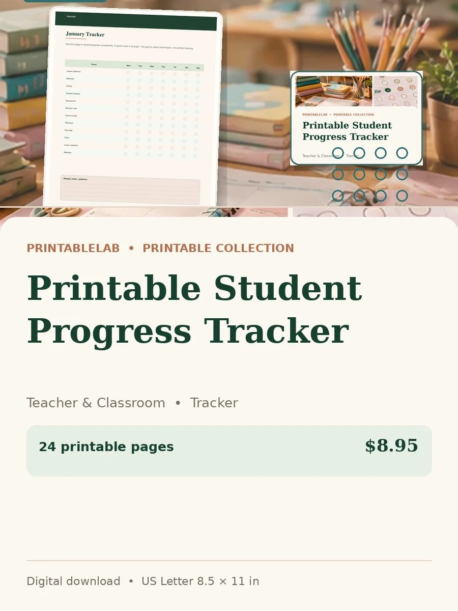 Printable Student Progress Tracker cover