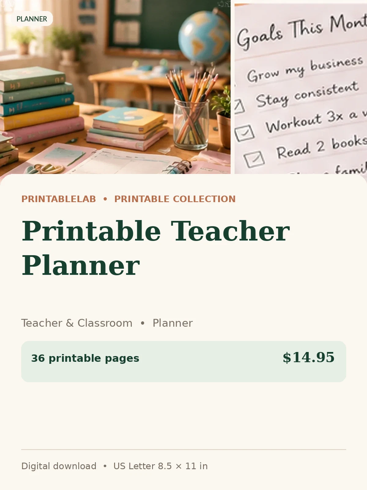 Printable Teacher Planner preview 1