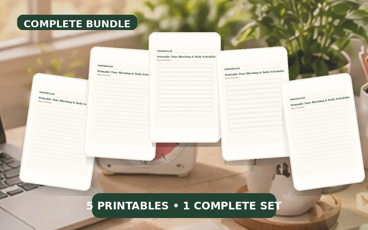 Complete Time Blocking & Daily Scheduling Printable Bundle cover