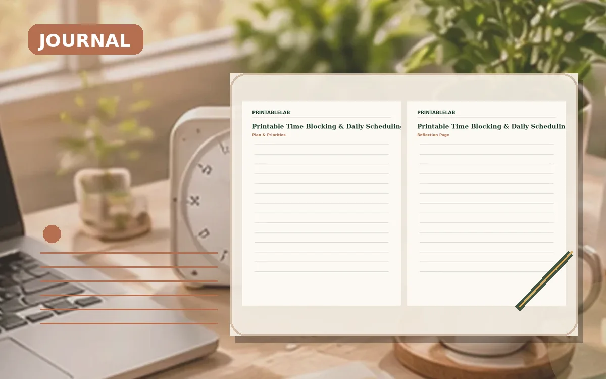 Printable Time Blocking & Daily Scheduling Journal cover