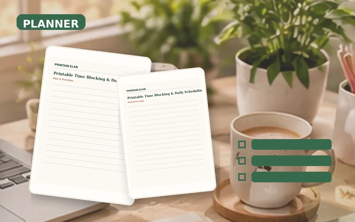 Printable Time Blocking & Daily Scheduling Planner cover