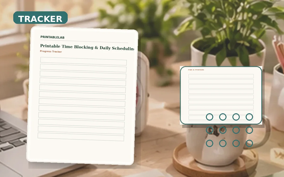 Printable Time Blocking & Daily Scheduling Tracker cover