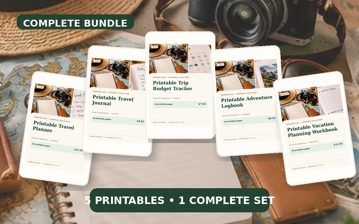 Complete Travel & Adventure Printable Bundle cover