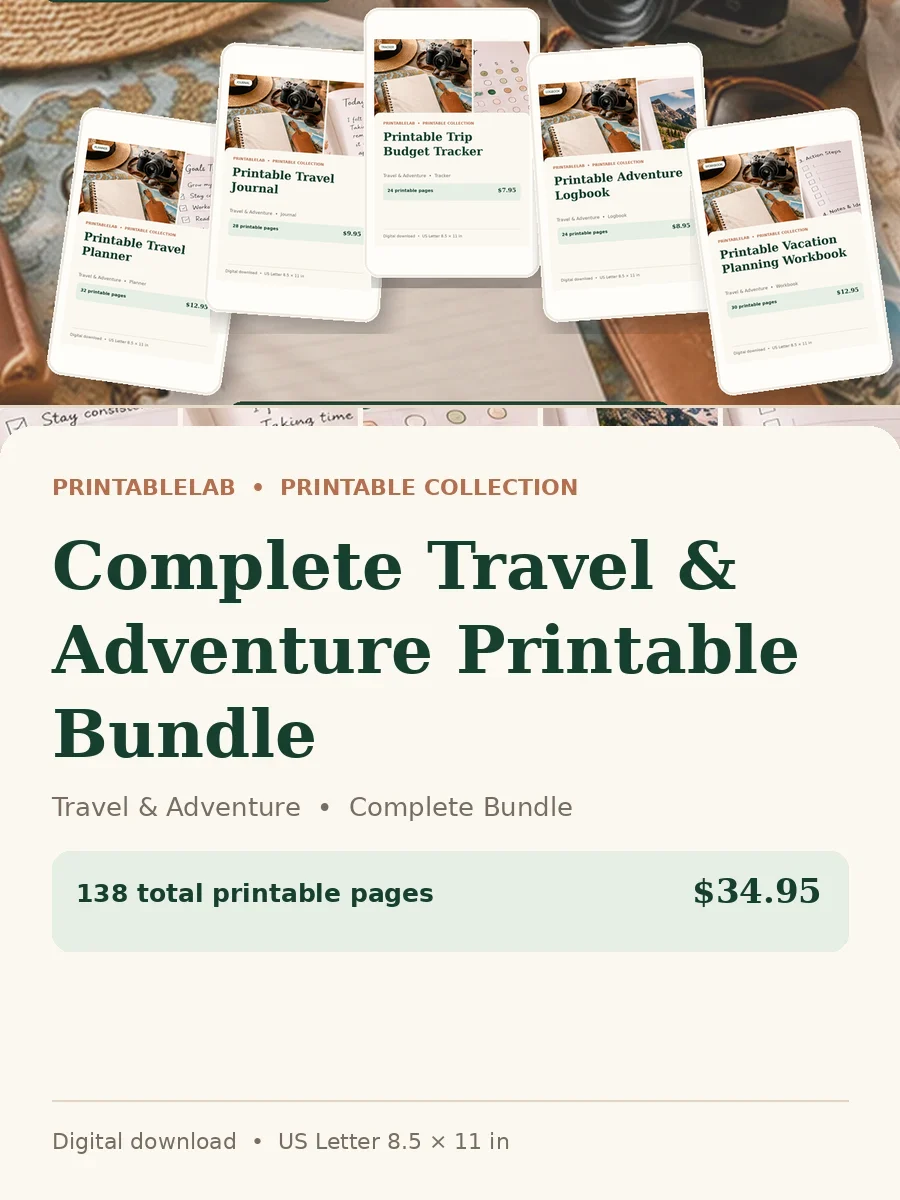 Complete Travel & Adventure Printable Bundle cover