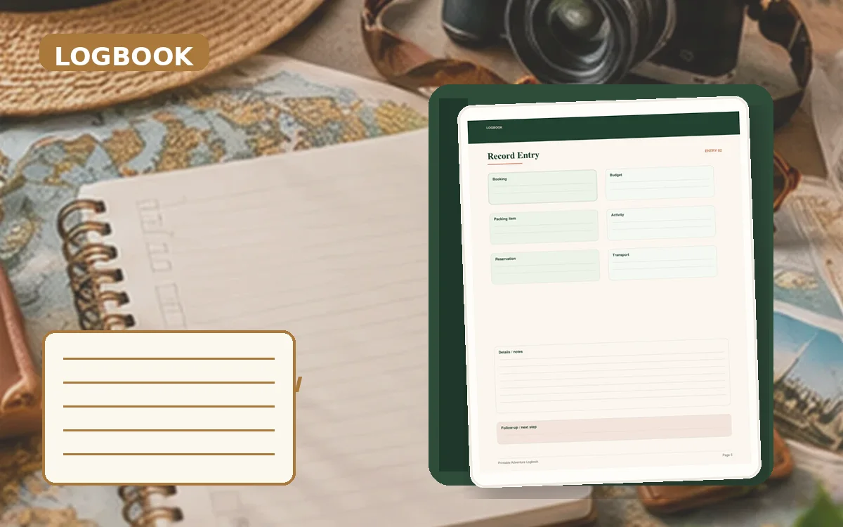 Printable Adventure Logbook cover