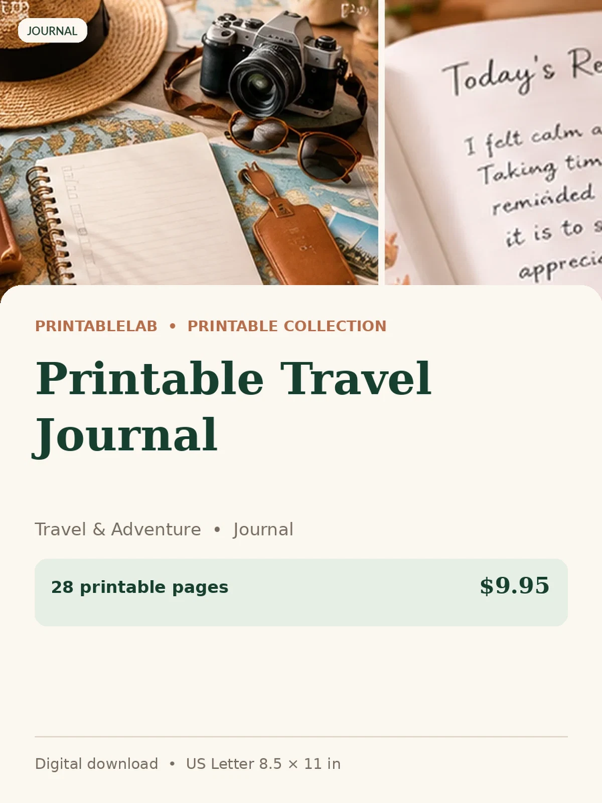 Printable Travel Journal preview 1