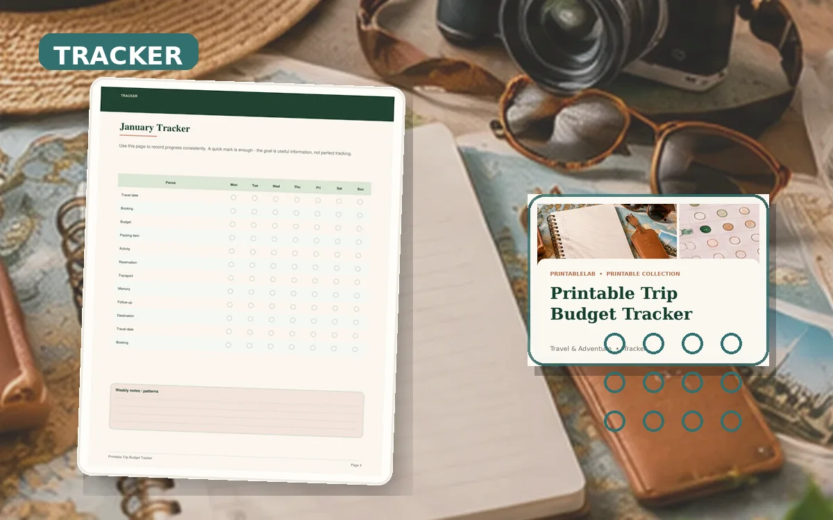 Printable Trip Budget Tracker cover