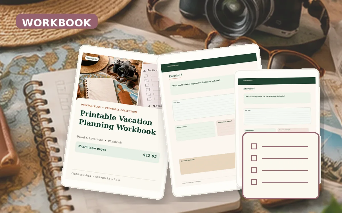 Printable Vacation Planning Workbook cover