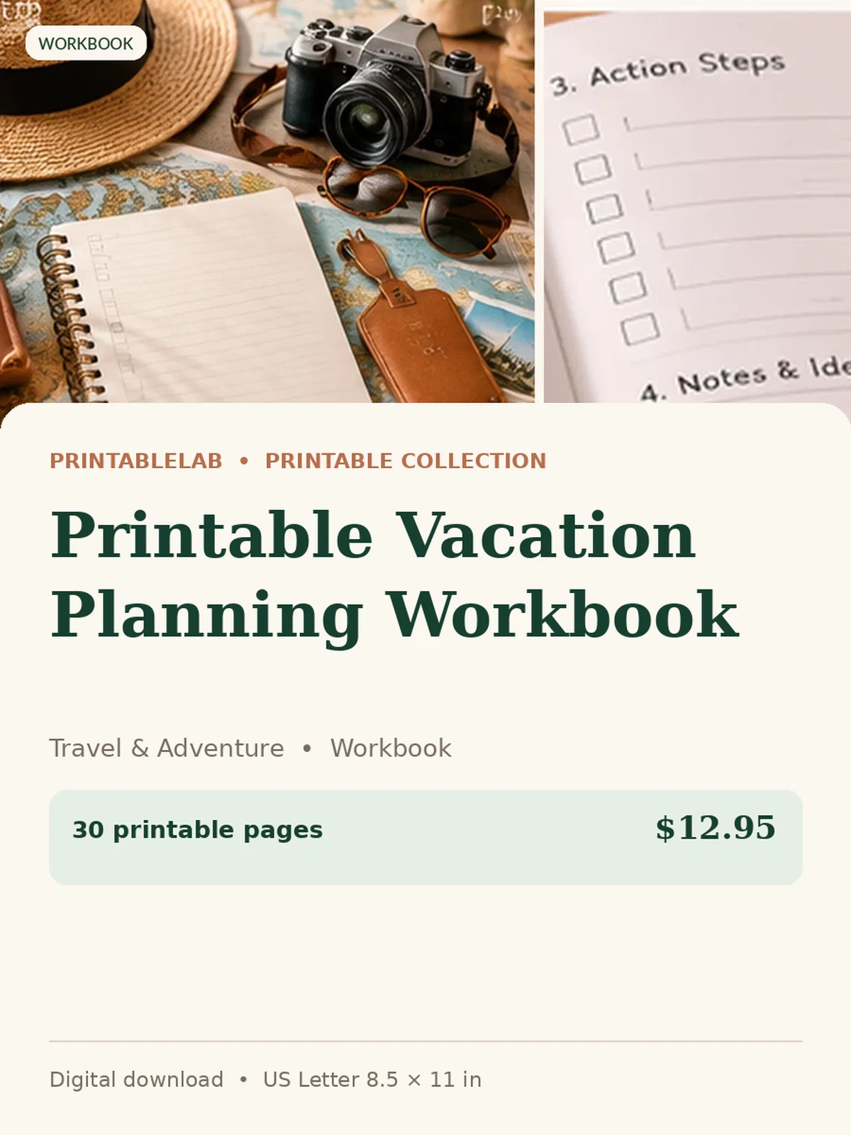 Printable Vacation Planning Workbook preview 1