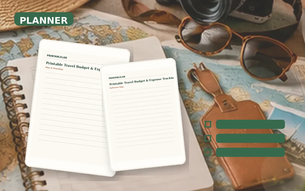 Printable Travel Budget & Expense Tracking Planner cover