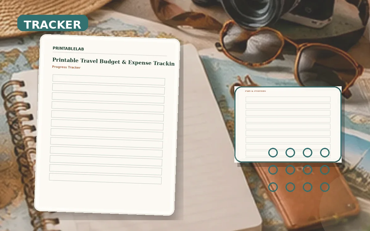 Printable Travel Budget & Expense Tracking Tracker cover