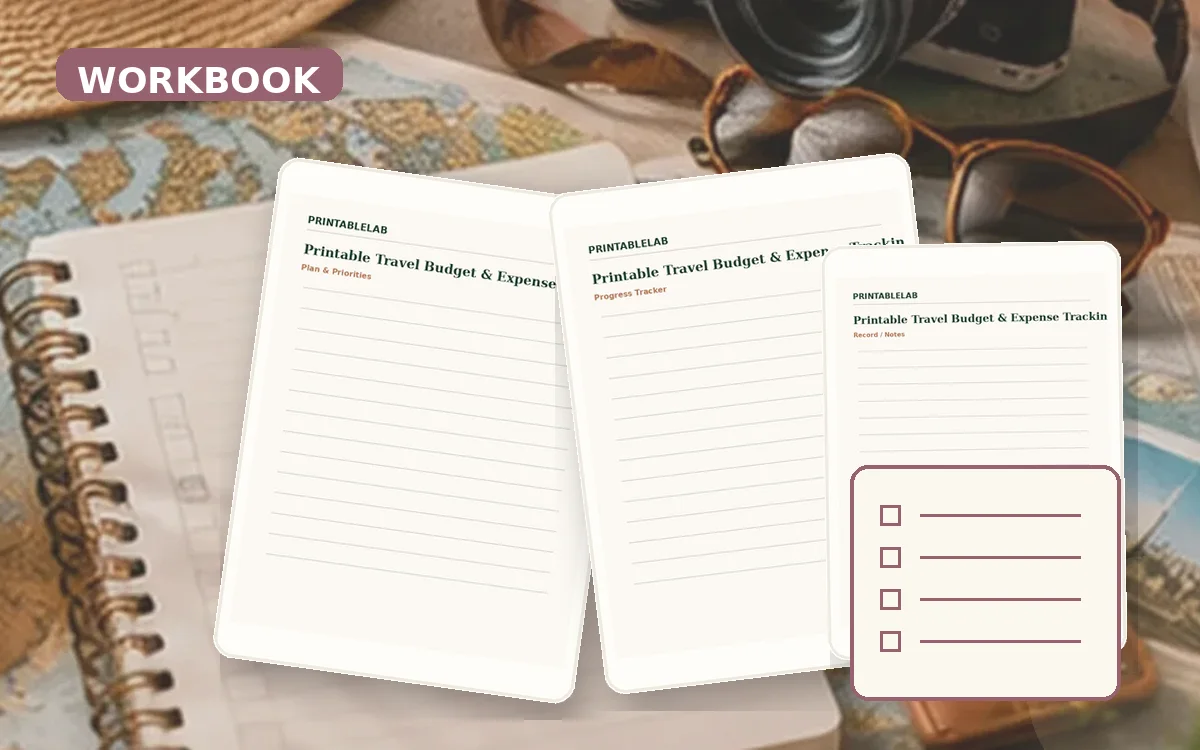 Printable Travel Budget & Expense Tracking Workbook cover