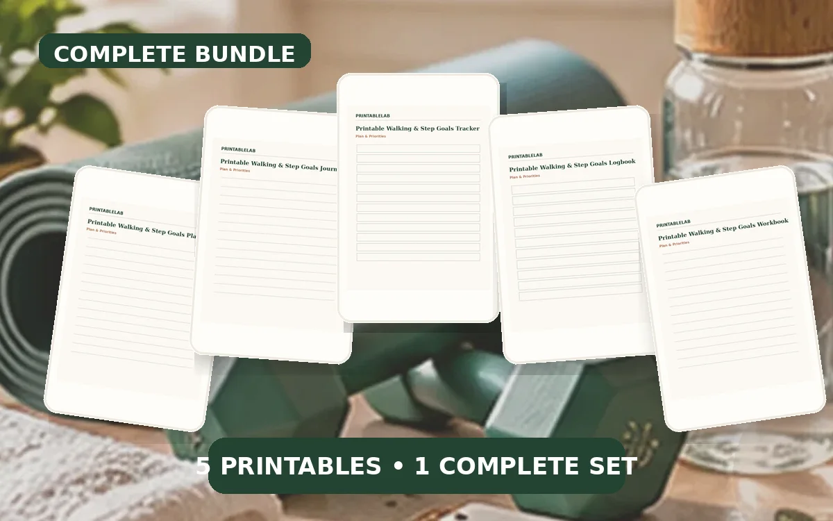 Complete Walking & Step Goals Printable Bundle cover