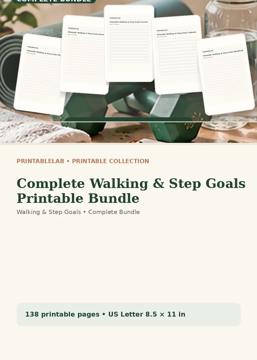 Complete Walking & Step Goals Printable Bundle cover