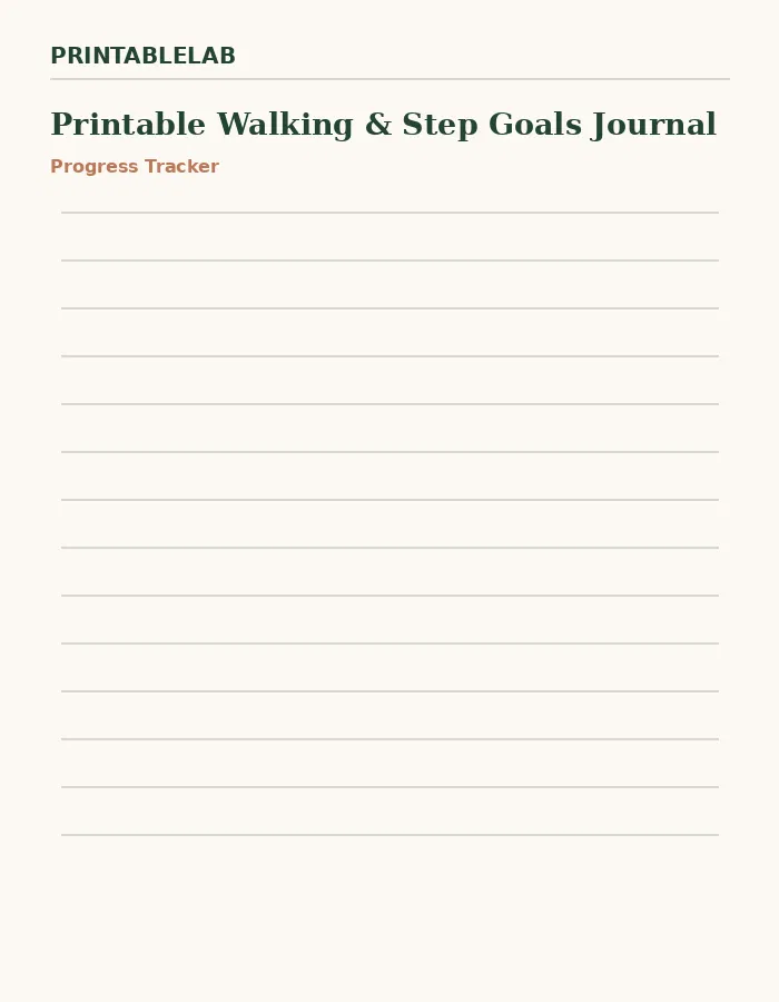 Printable Walking & Step Goals Journal preview 3