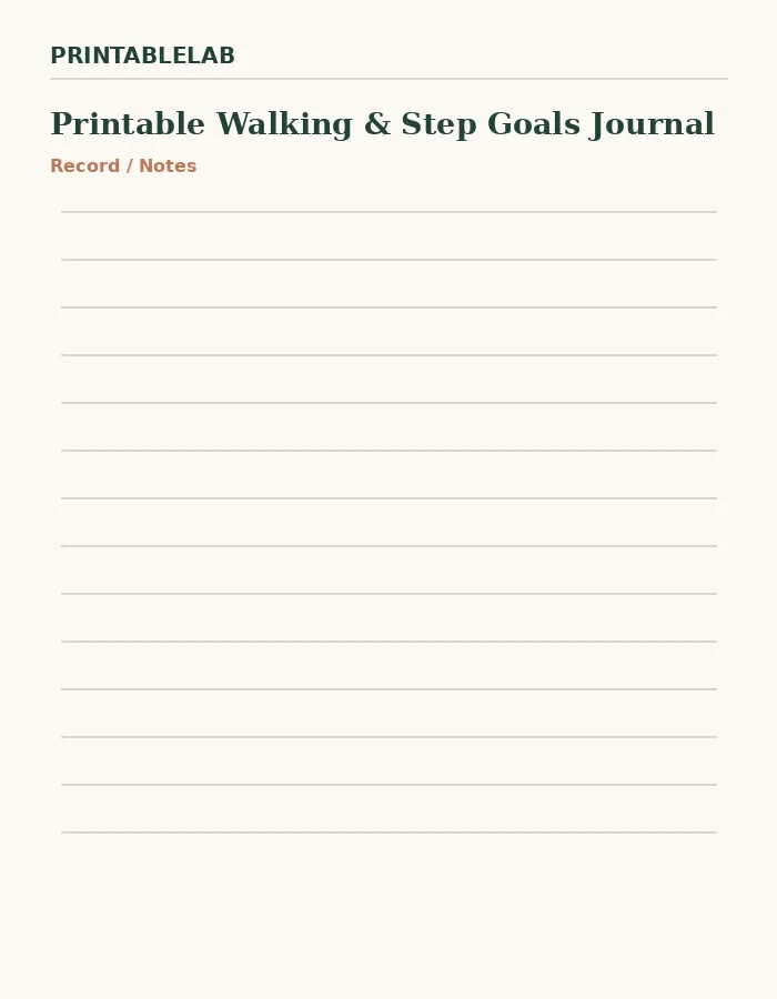 Printable Walking & Step Goals Journal preview 4