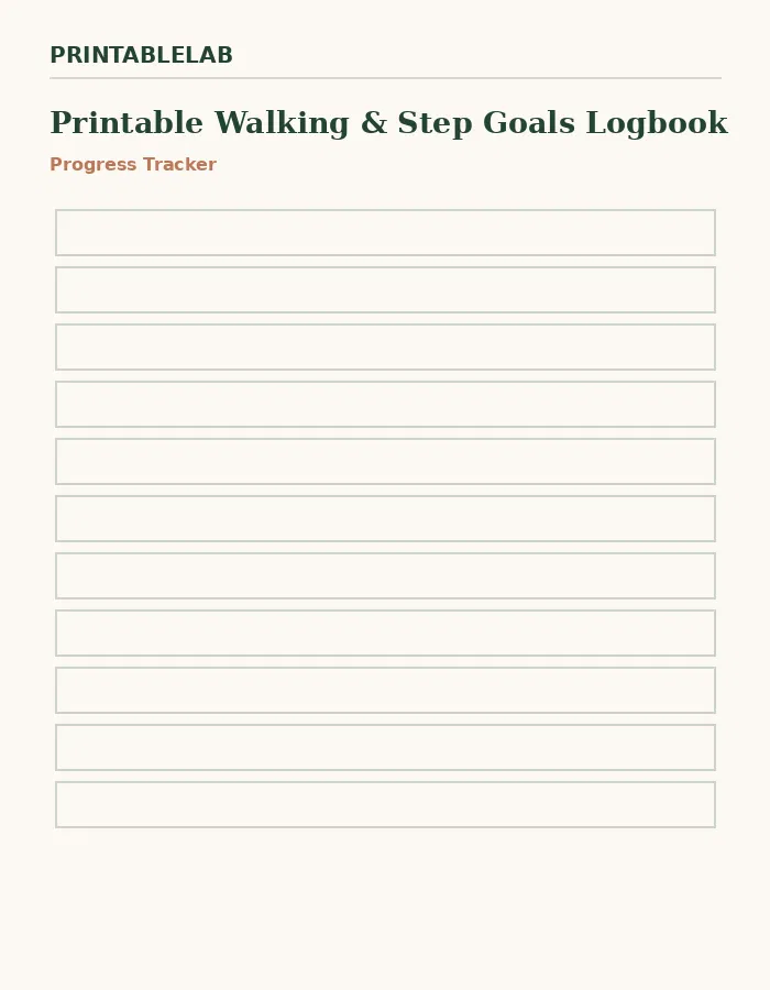 Printable Walking & Step Goals Logbook preview 3