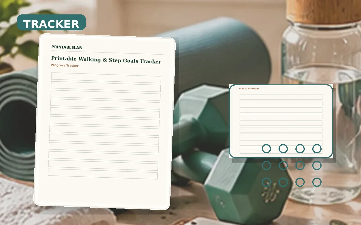 Printable Walking & Step Goals Tracker cover