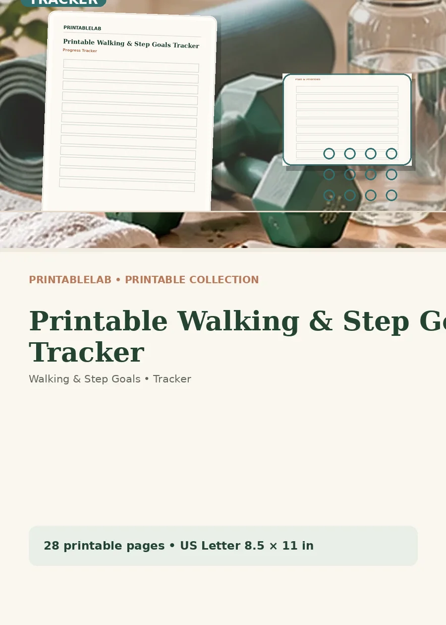 Printable Walking & Step Goals Tracker cover