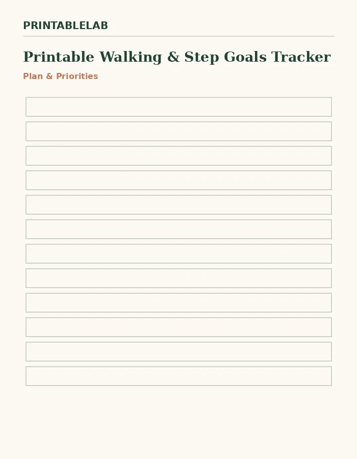 Printable Walking & Step Goals Tracker preview 1