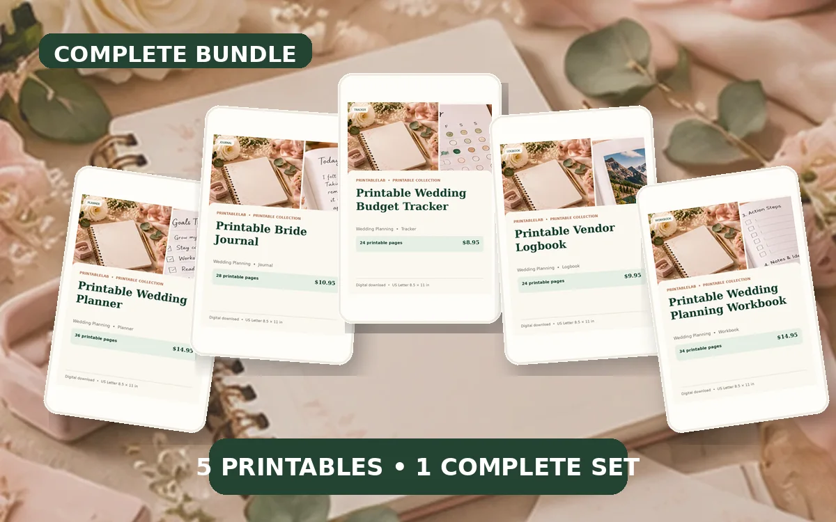 Complete Wedding Planning Printable Bundle cover