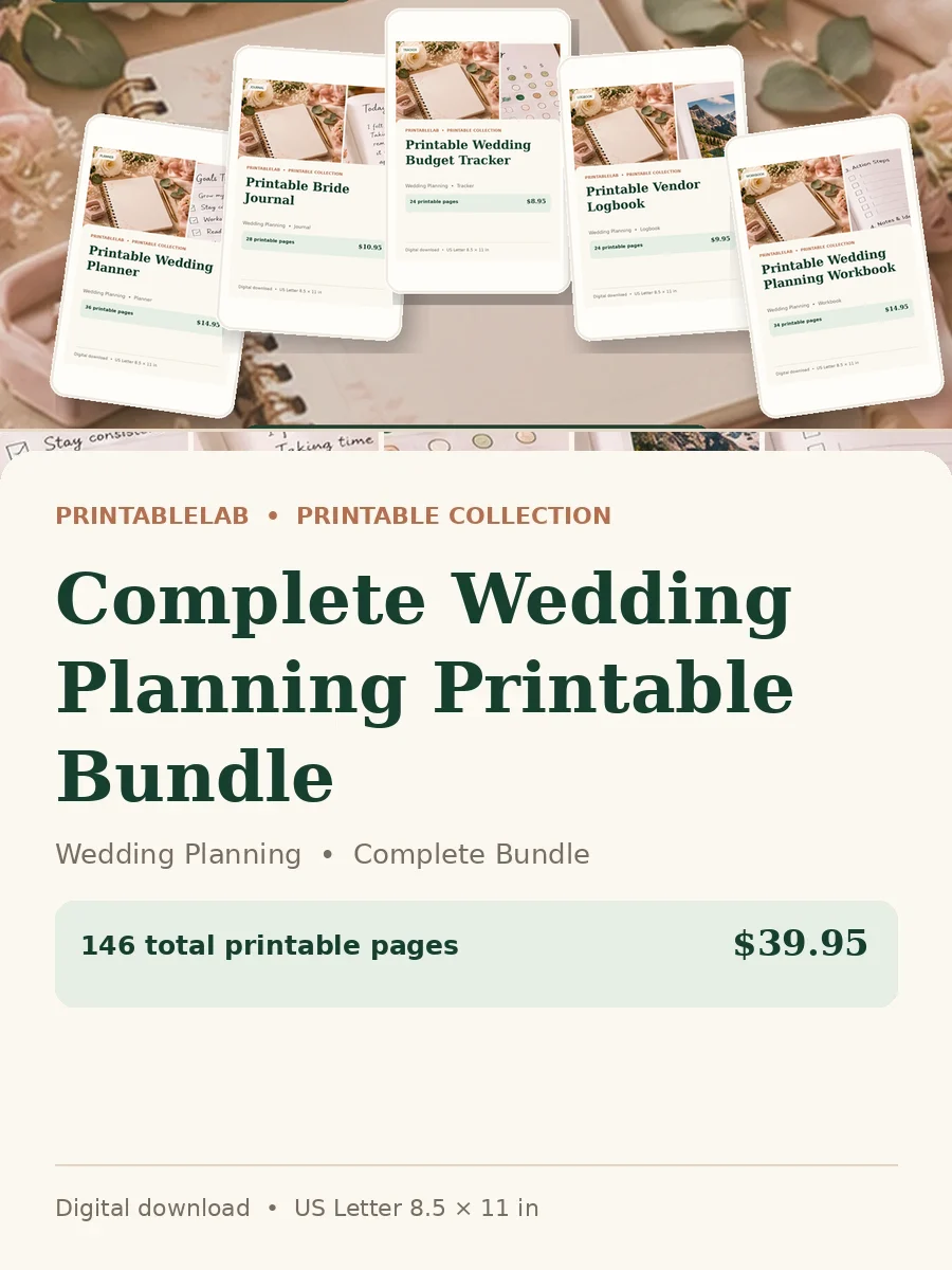 Complete Wedding Planning Printable Bundle cover