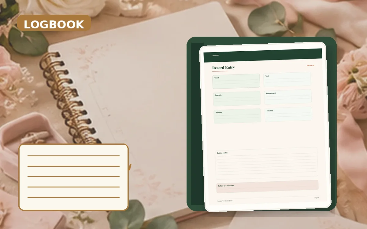 Printable Vendor Logbook cover