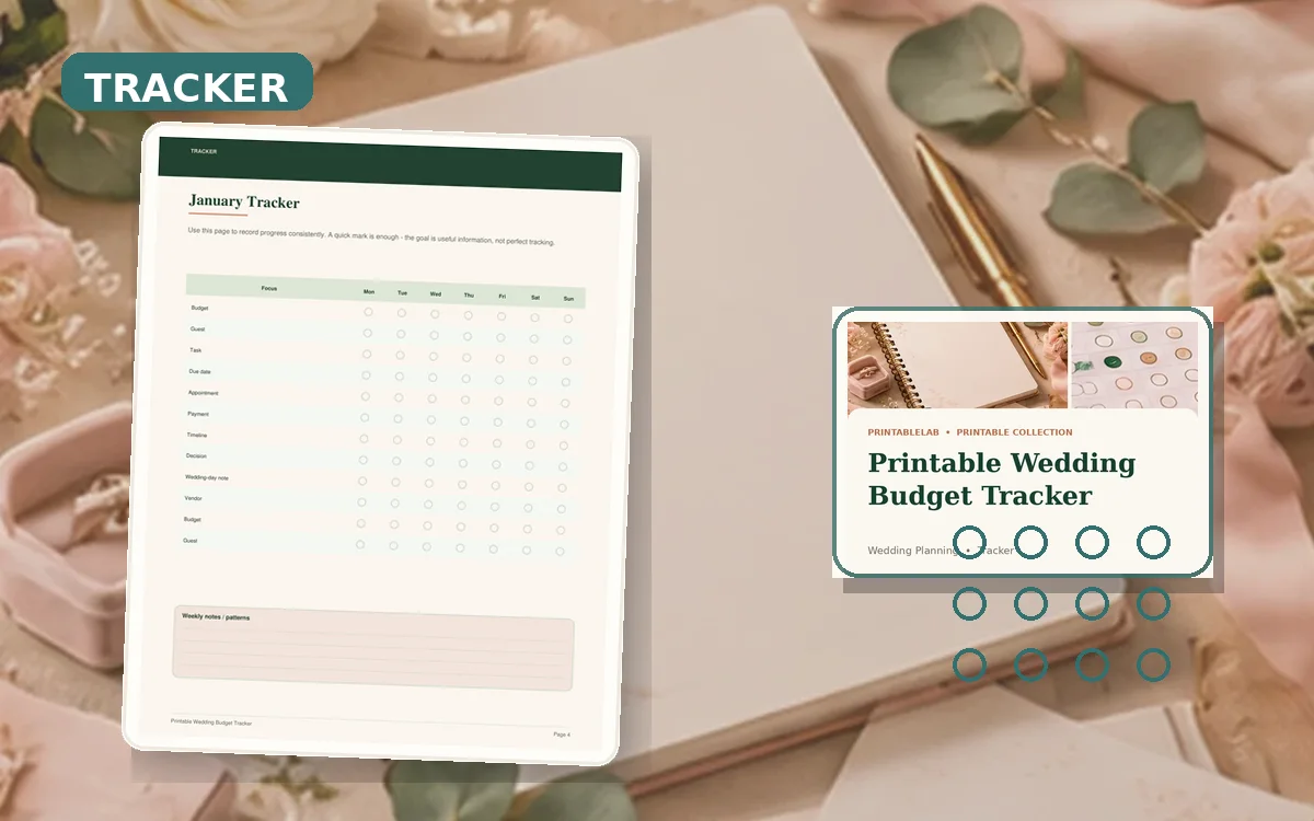 Printable Wedding Budget Tracker cover
