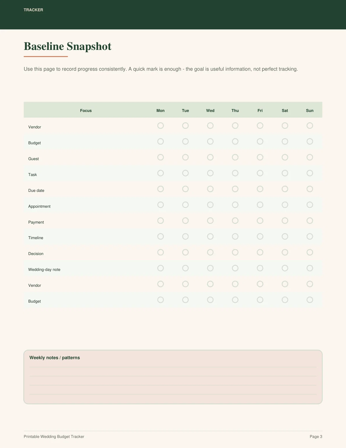 Printable Wedding Budget Tracker preview 2