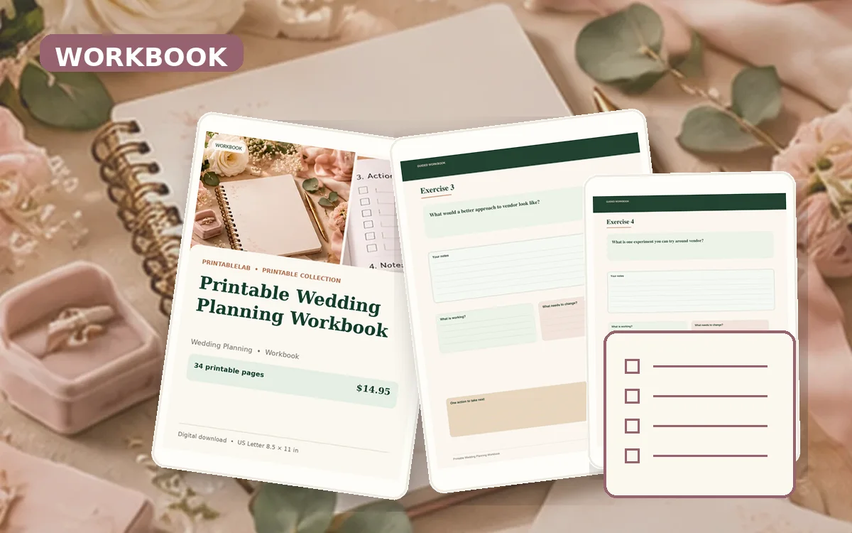 Printable Wedding Planning Workbook cover