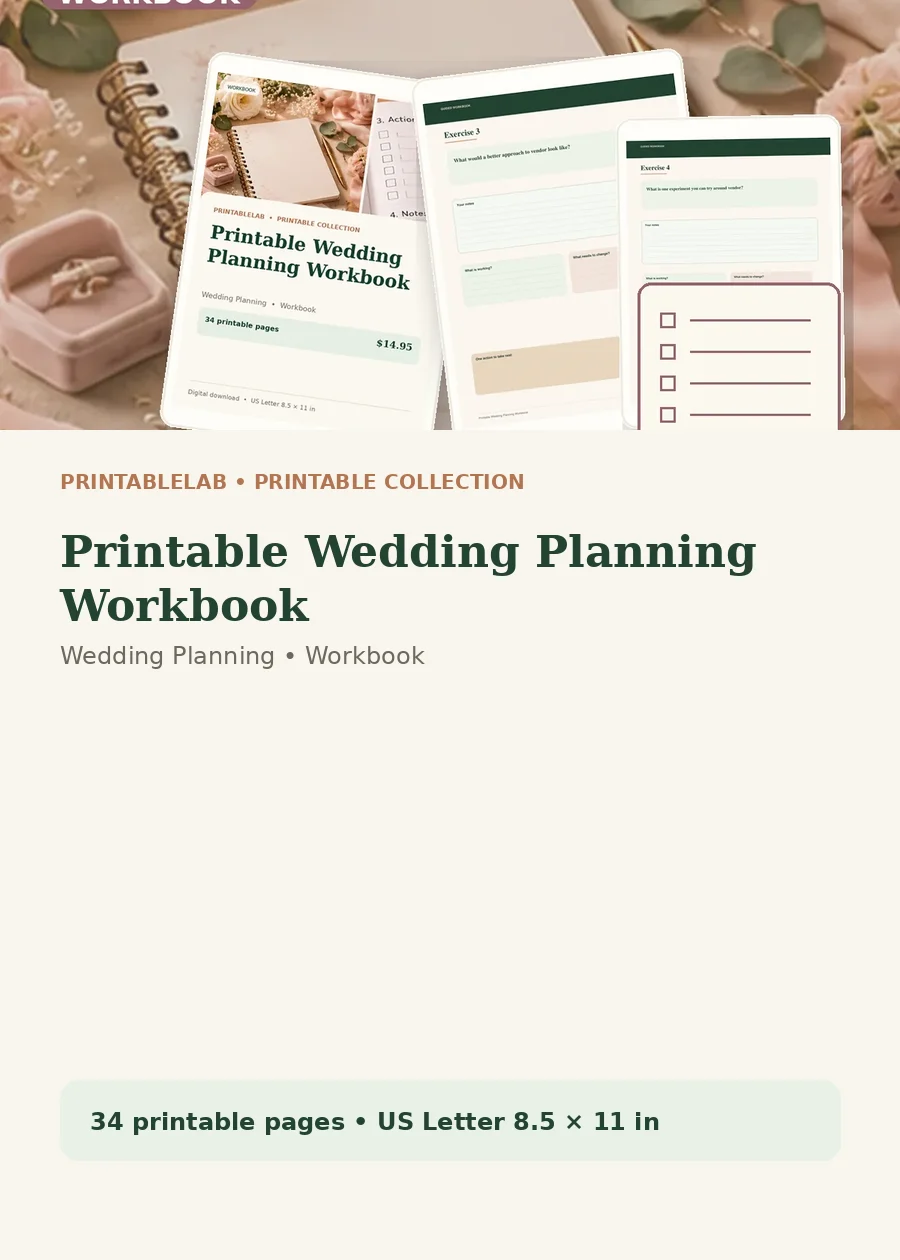 Printable Wedding Planning Workbook cover