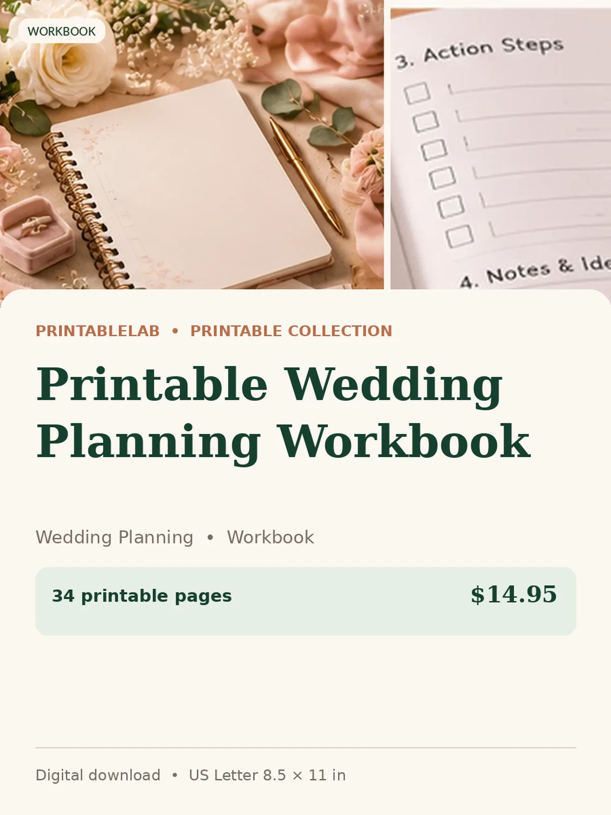 Printable Wedding Planning Workbook preview 1