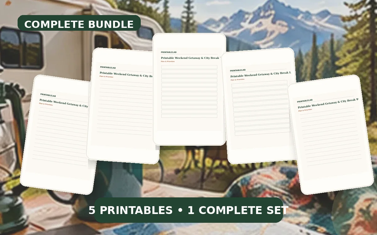 Complete Weekend Getaway & City Break Printable Bundle cover