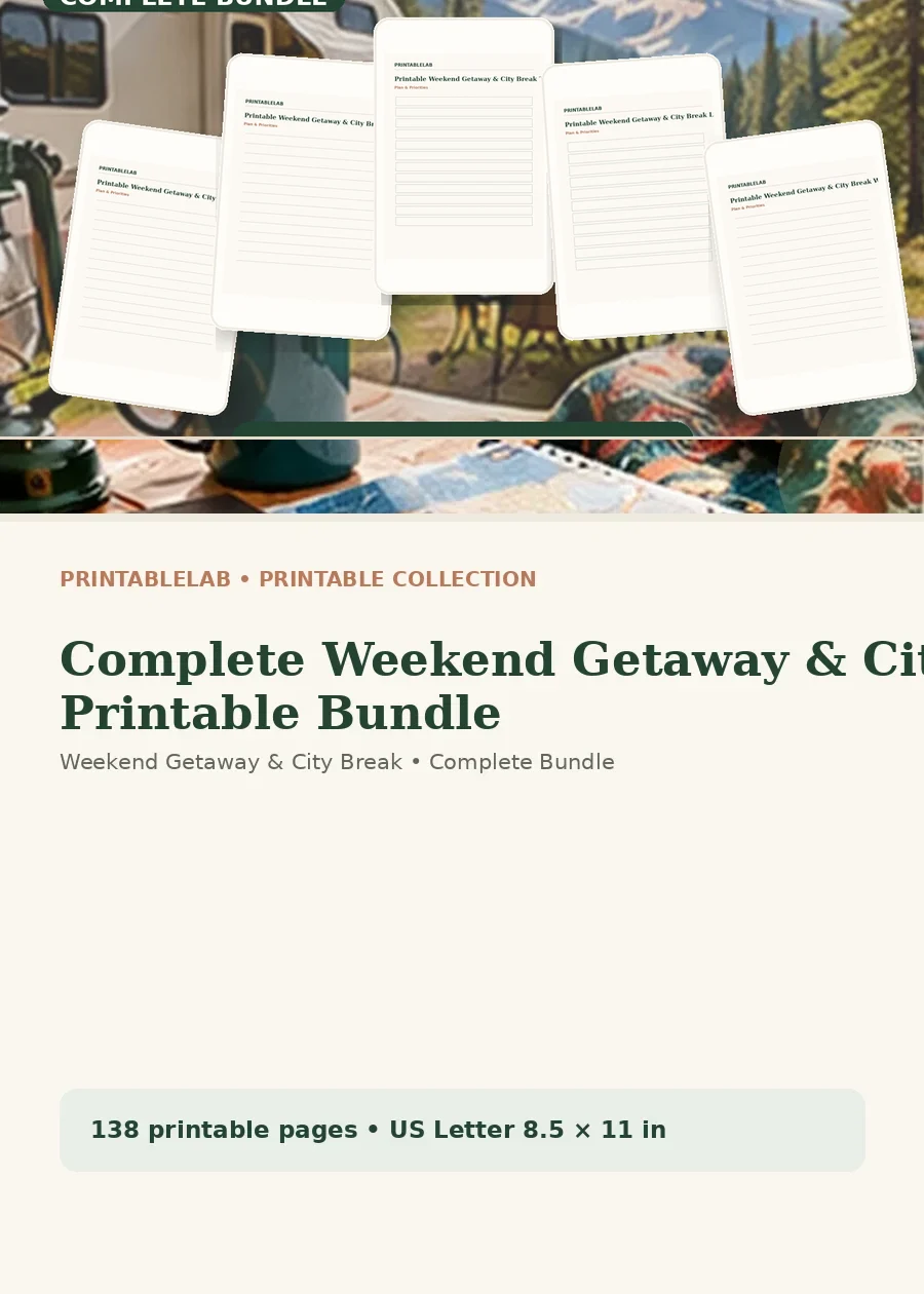 Complete Weekend Getaway & City Break Printable Bundle cover
